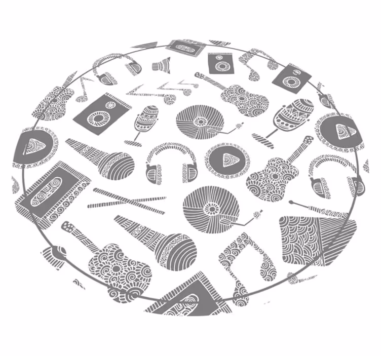 Musical Instrument Patterns kids rug - TenStickers