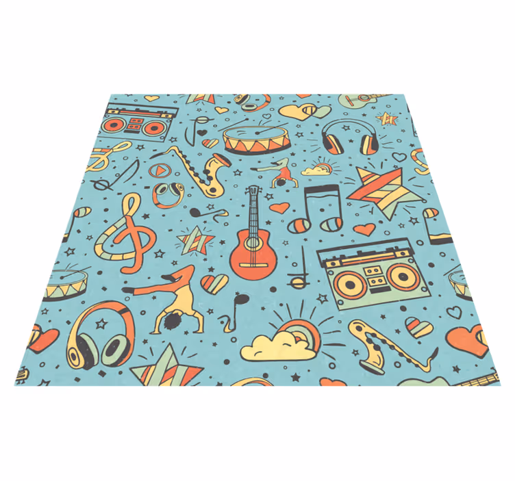 Musical Symbols Playful kids rug - TenStickers