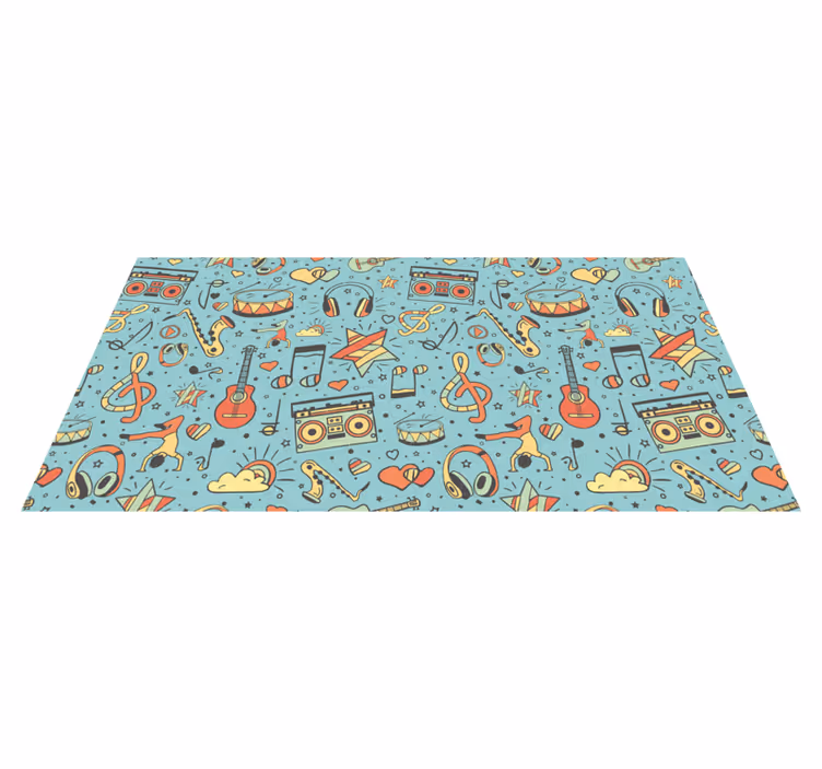 Kids rug with musical theme - TenStickers