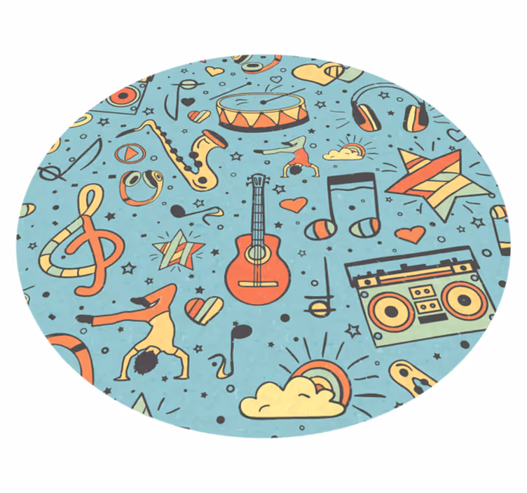 Music Notes Theme kids rug - TenStickers