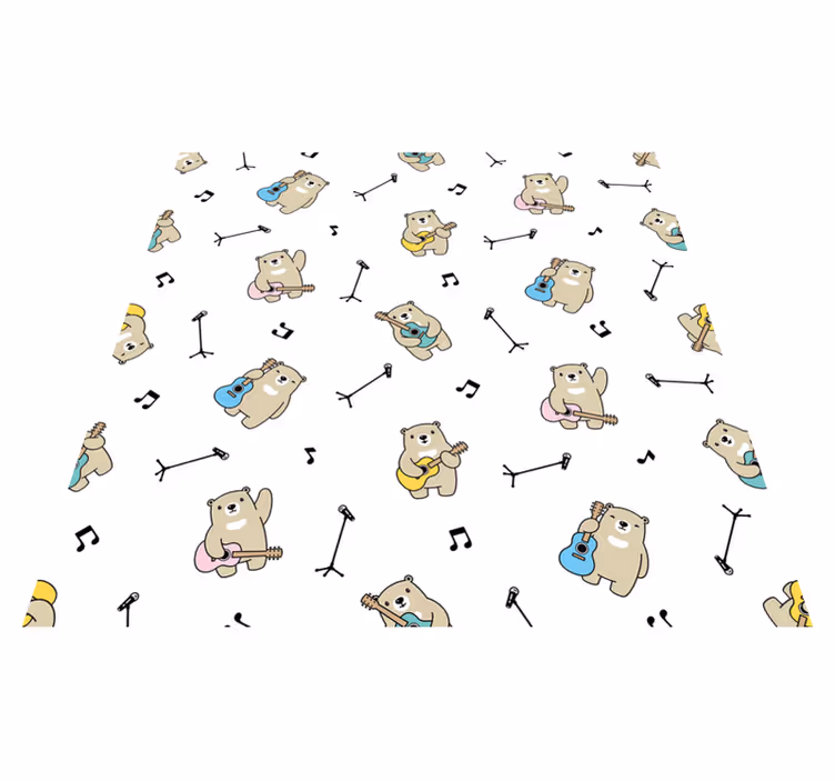 Musical Bears Pattern nursery rug - TenStickers