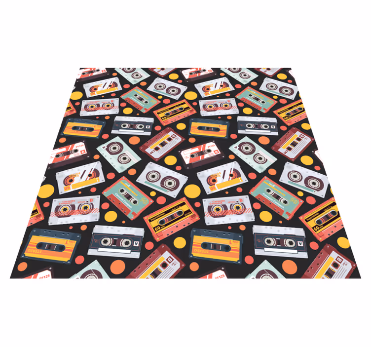 Texture rug retro cassette design - TenStickers