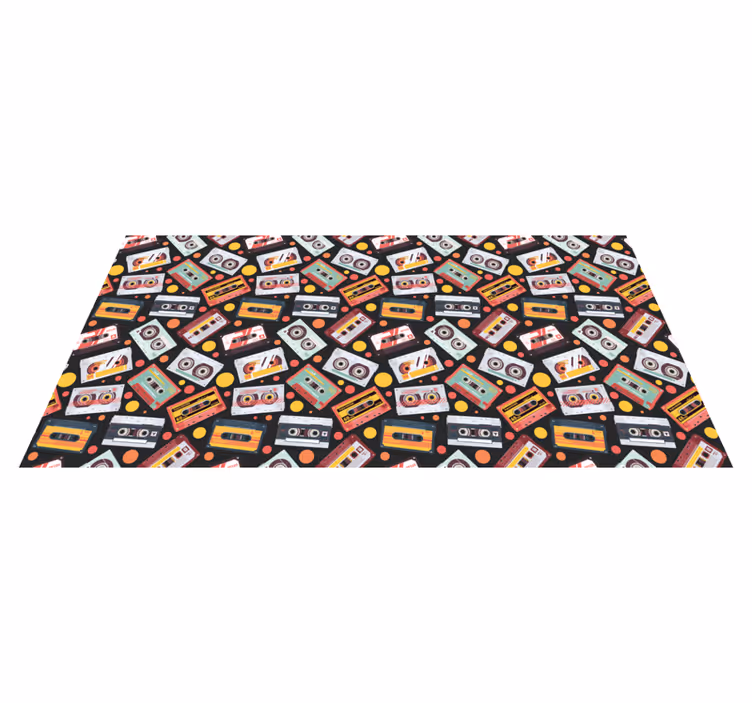 Kids rug vintage audio cassettes design - TenStickers