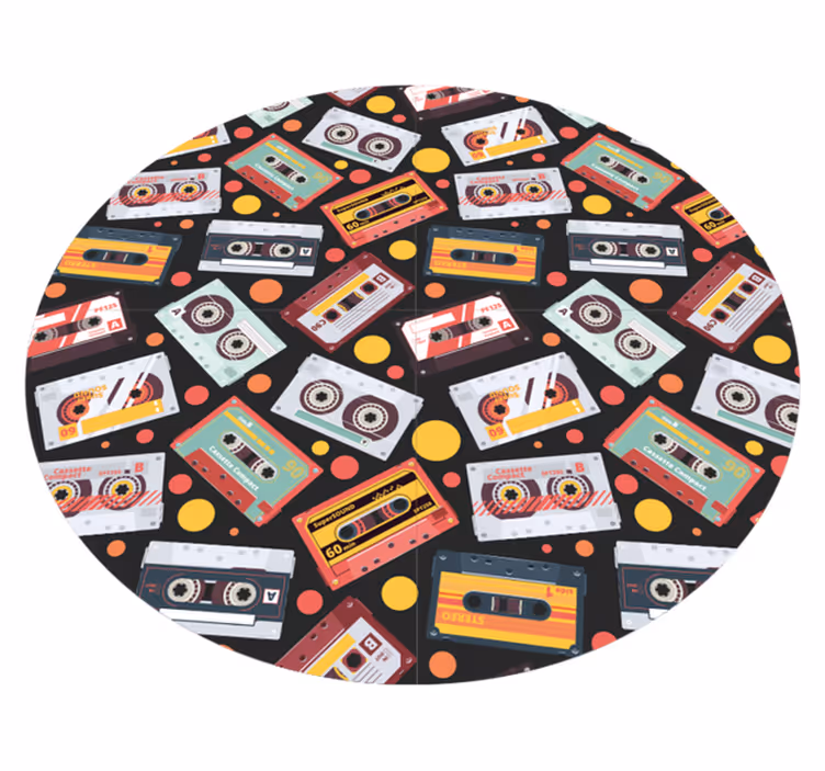Vintage rug with cassette pattern design - TenStickers