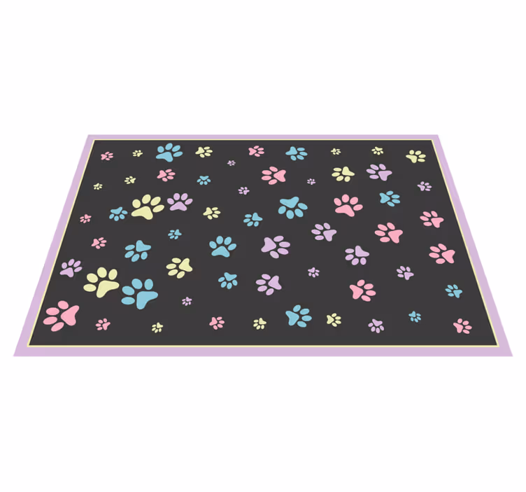 Colorful Paw Imprints animal print rug - TenStickers