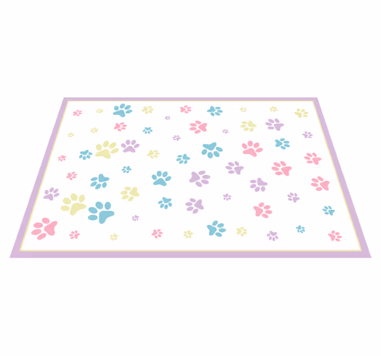 Fantastic colorful dog paws animal rug - TenStickers