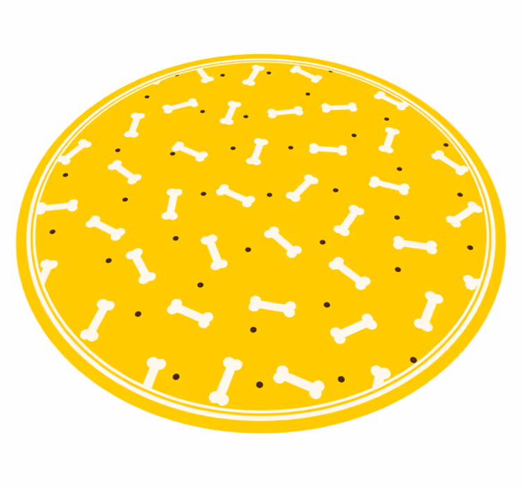 Yellow Bone Pattern animal mat - TenStickers