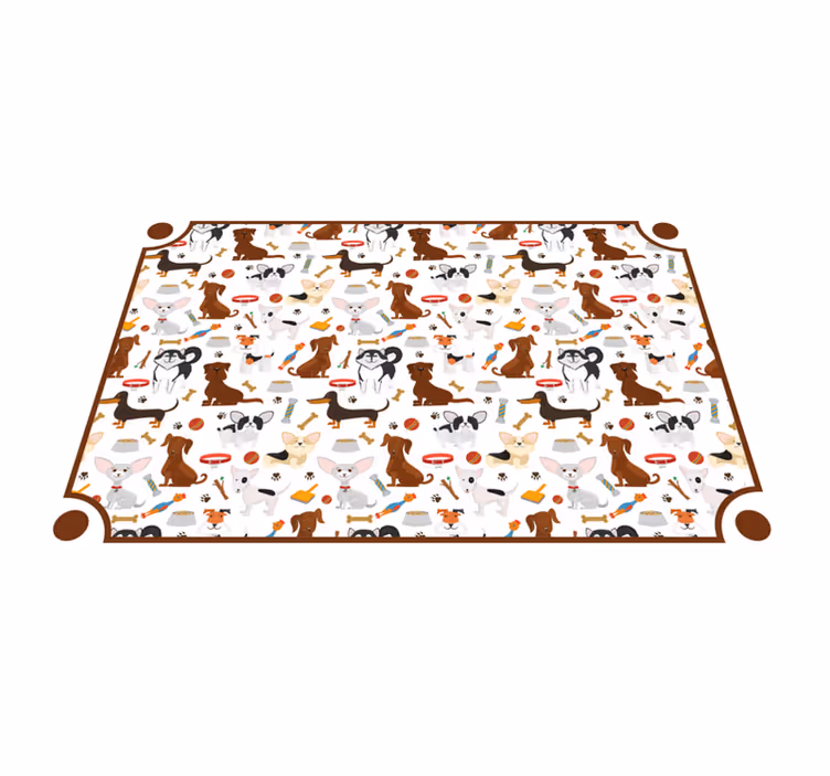 Cute canine companions animal mat - TenStickers