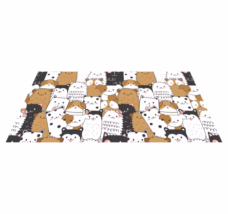 Adorable animal faces animal mat - TenStickers