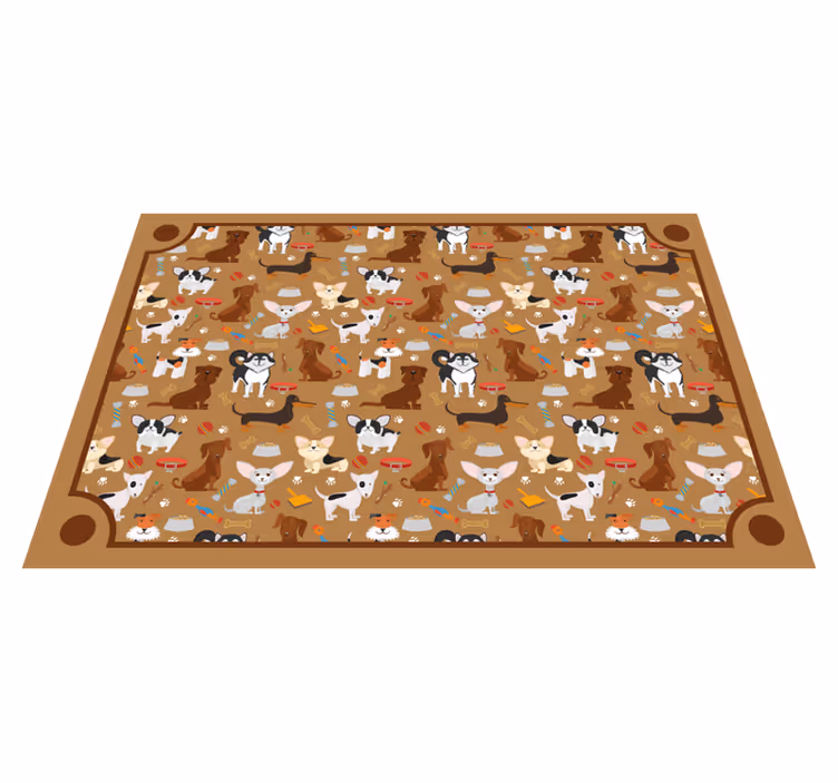 Cute Dog Patterns animal mat - TenStickers