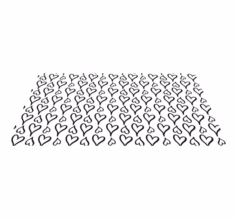Texture rug with black heart design - TenStickers