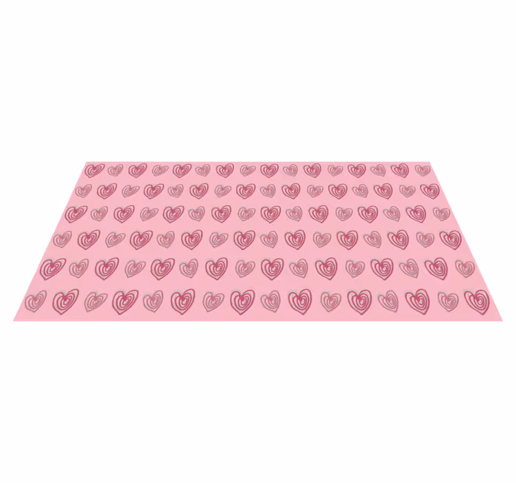 Kids rug pink pattern with heart doodles - TenStickers