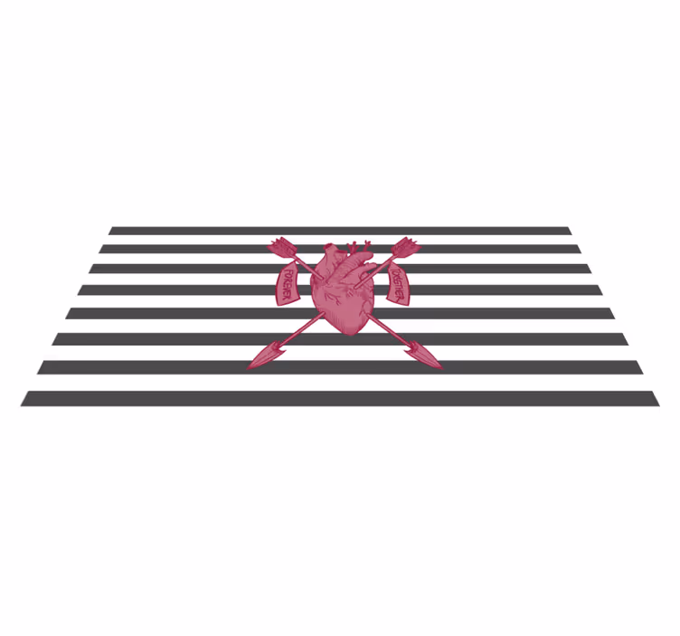 Heart Arrows Together quote rug - TenStickers