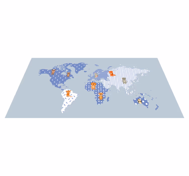 World Map Adventure kids rug - TenStickers