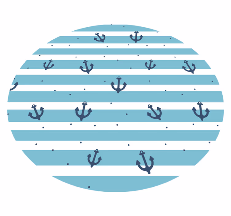 Blue maritime stripes bathroom mat - TenStickers