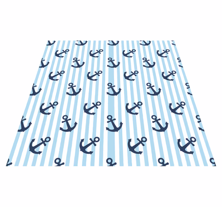 Maritime Anchor Motif stripes rug - TenStickers