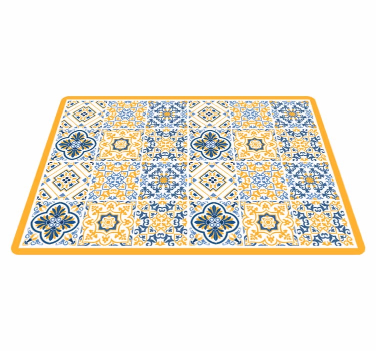Vibrant mosaic arrangements tile carpet - TenStickers
