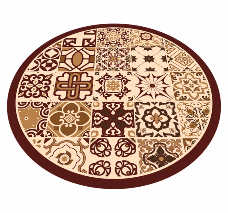 Vibrant Mosaic Compositions tile carpet - TenStickers