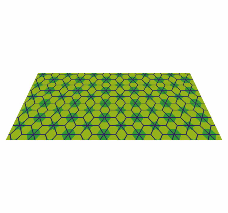 Green hexagonal pattern geometric rug - TenStickers