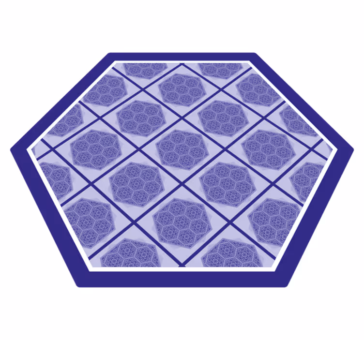 Purple hexagonal pattern bathroom mat - TenStickers