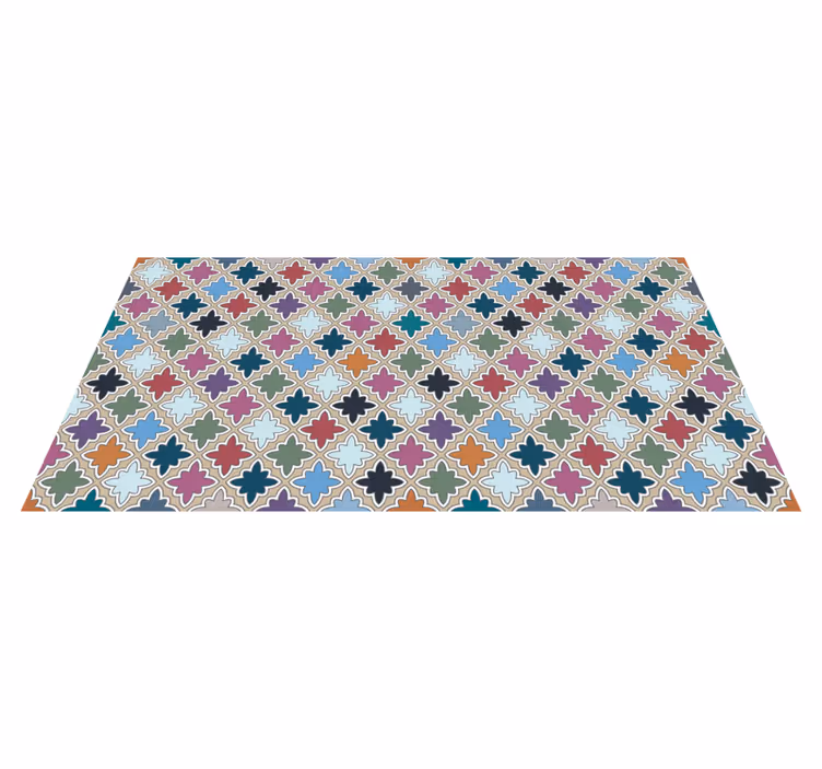 Lively Floral Composition mosaic rug - TenStickers