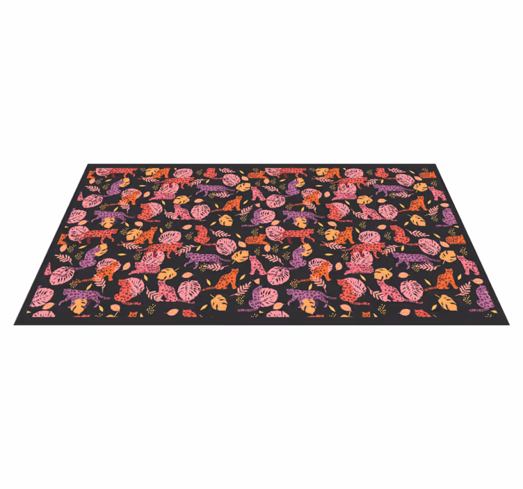 Colorful Jungle Cats animal mat - TenStickers