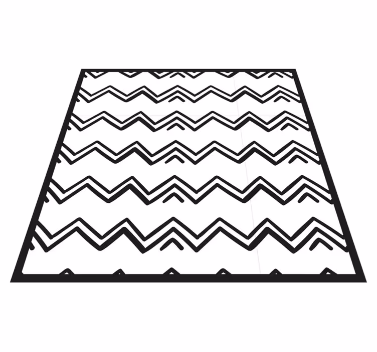 Irregular black white zig zag square vinyl rug - TenStickers