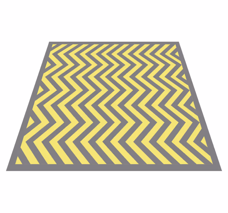 Stripes rug in yellow and grey chevron pattern - TenStickers