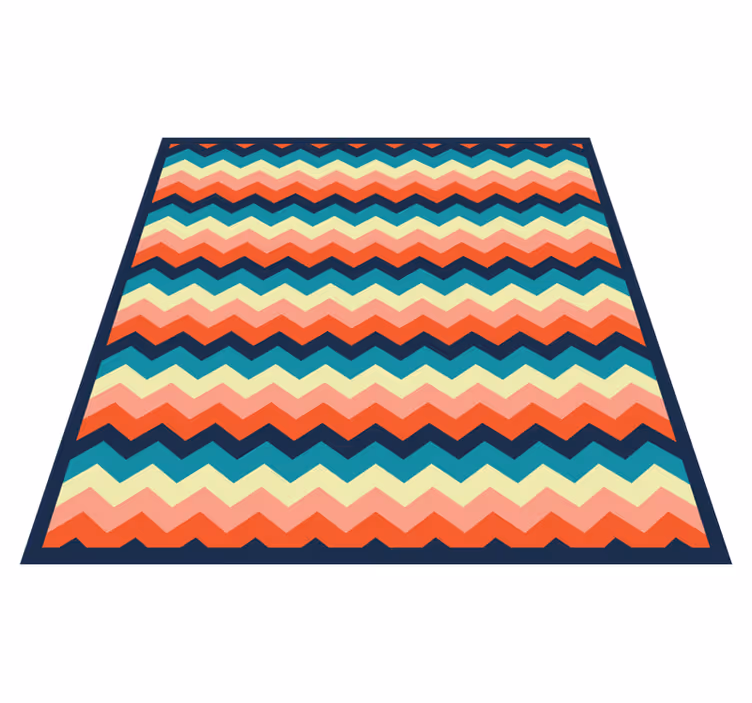 Stripes rug in vibrant chevron pattern - TenStickers