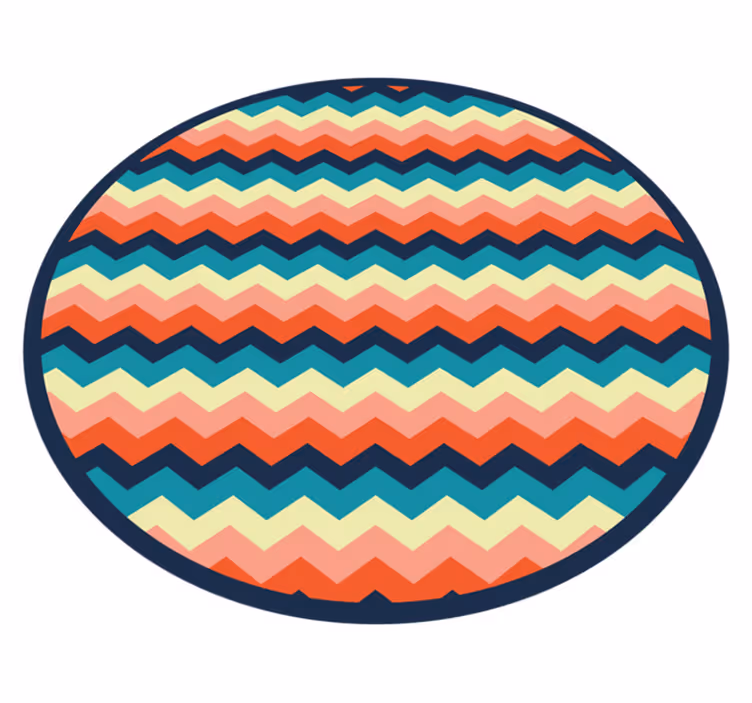 Colourful Chevron Pattern geometric rug - TenStickers