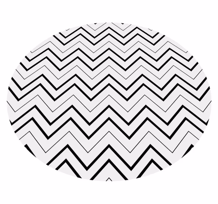 Minimalistic black white zig zag pattern rug - TenStickers