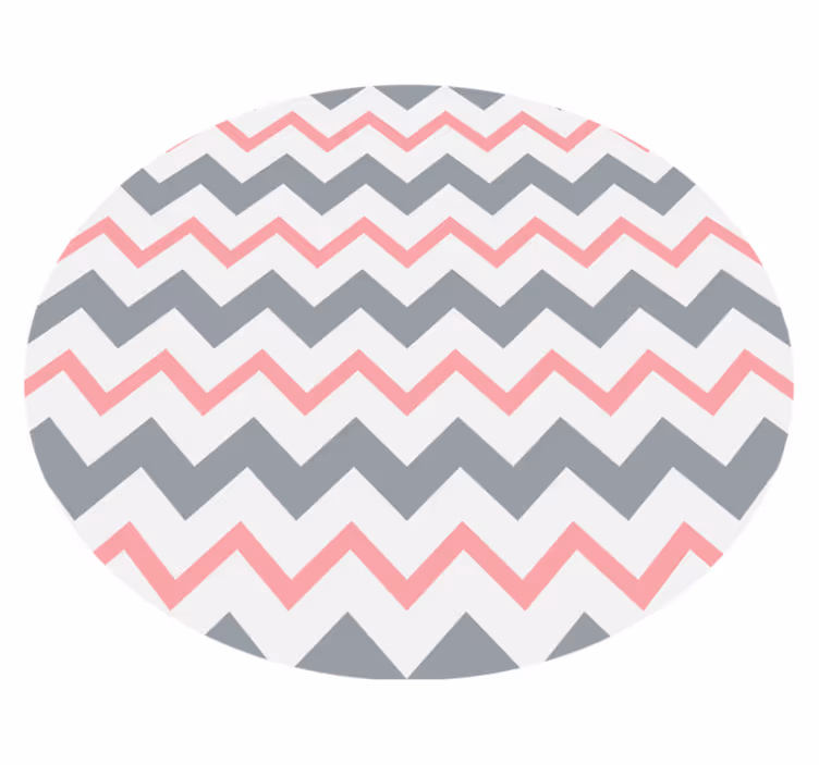 Nordic rug in grey and pink chevron pattern - TenStickers
