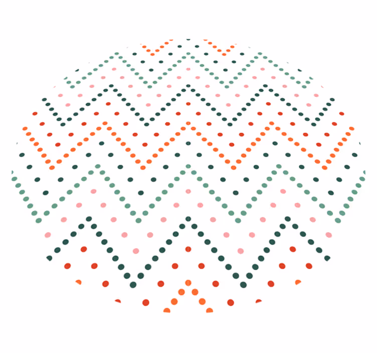 Minimalistic rug with colorful chevron dots - TenStickers