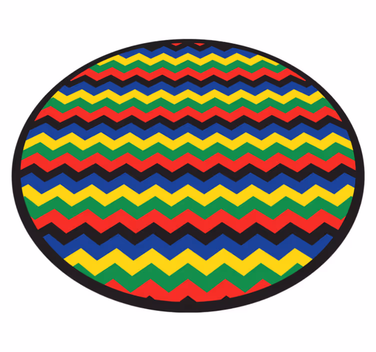 Geometric rug in colorful zigzag style - TenStickers