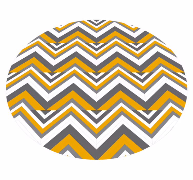 Geometric rug in chevron grey and yellow - TenStickers
