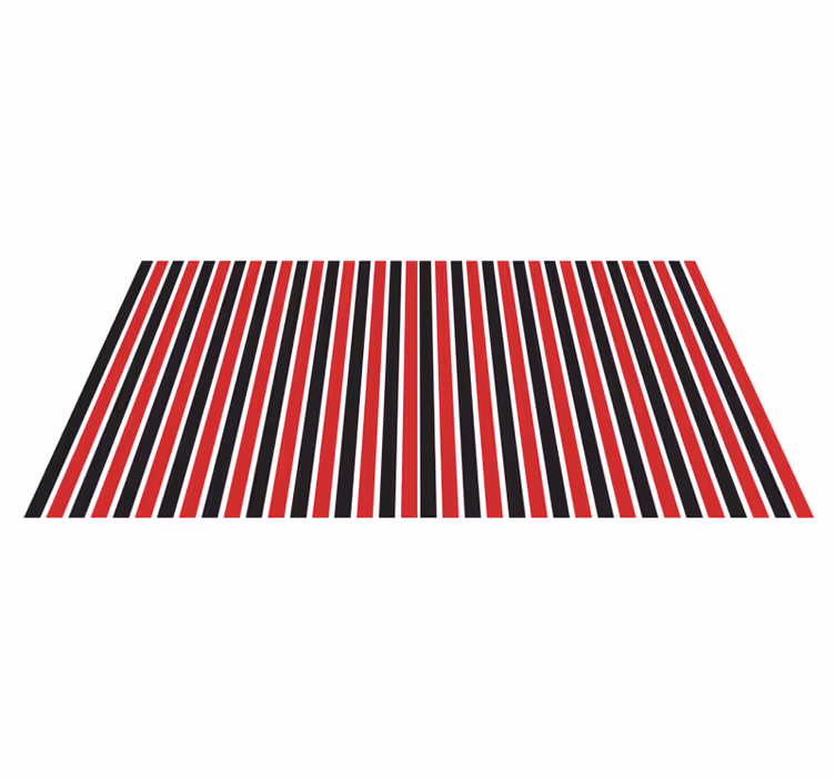 Stripes rug in red and black pattern - TenStickers