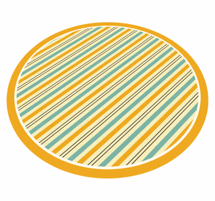 Stripes rug with circular yellow shades - TenStickers