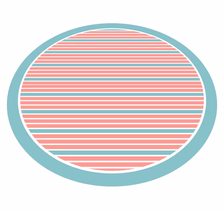 soft striped set circular rug - TenStickers