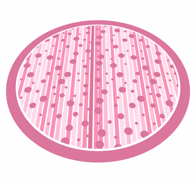 Pink striped dots nursery rug - TenStickers