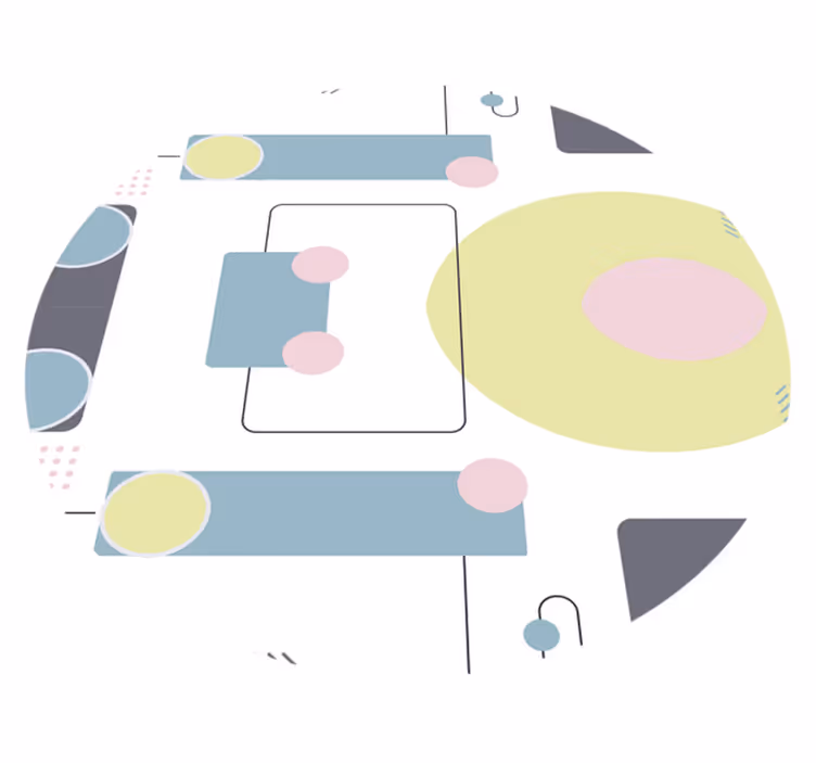 Geometric rug abstract circular shapes - TenStickers