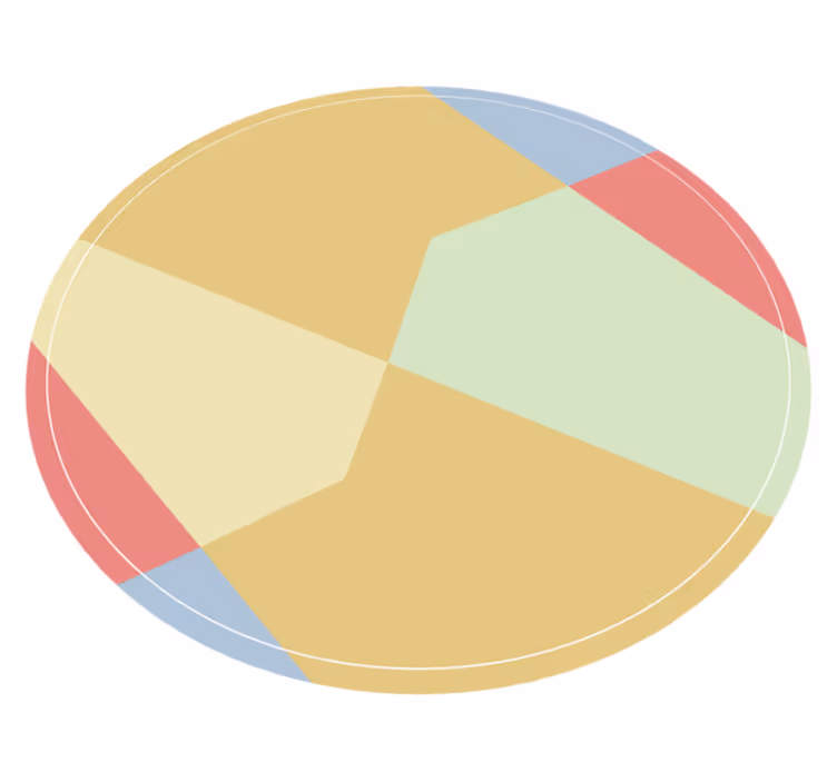 Geometric rug in angular color blocks - TenStickers