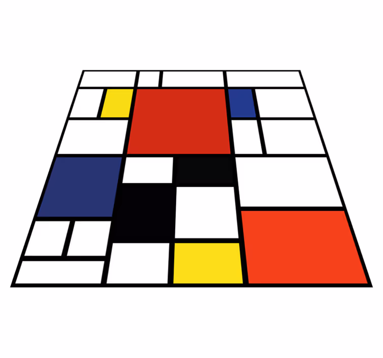 Modern rug with vibrant geometric design - TenStickers