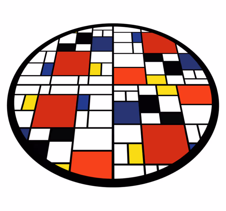 Modern rug in color block design - TenStickers