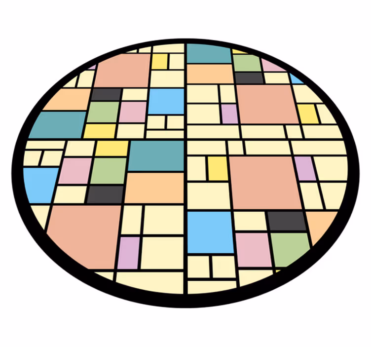 Geometric rug colorful block design - TenStickers
