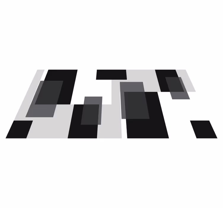 Modern rug in abstract blocks design - TenStickers
