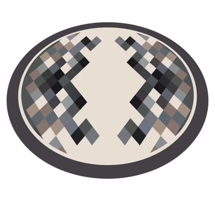 Modern rug with grey geometric patterns - TenStickers