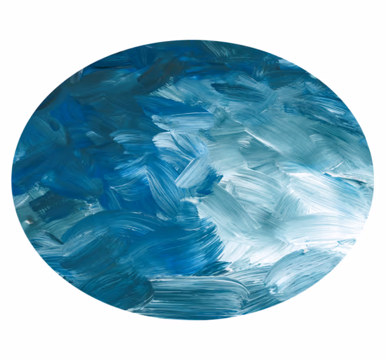Blue paint strokes texture rug - TenStickers