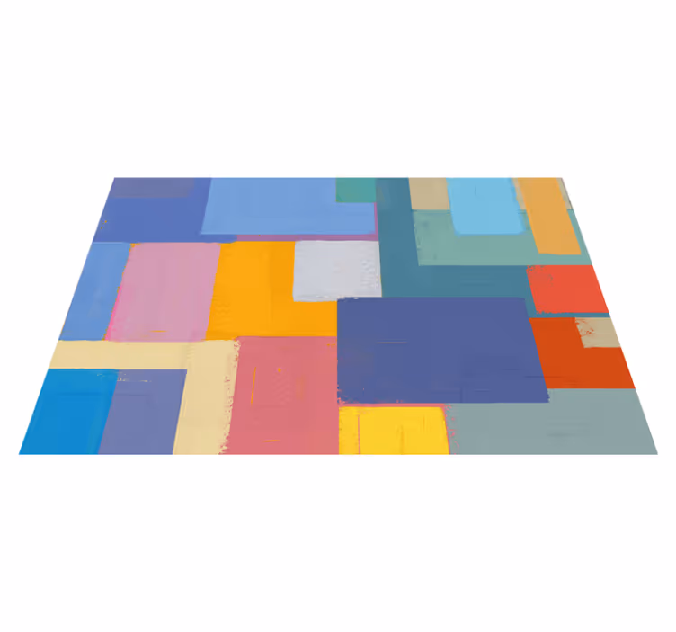 Vibrant Block Arrangement geometric rug - TenStickers