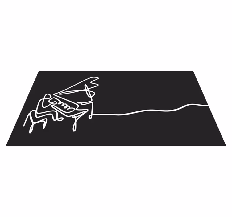 Piano Line Art modern rug - TenStickers