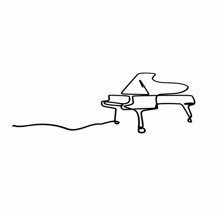 Piano Outline Illustration modern rug - TenStickers